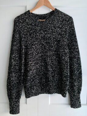COS Crewneck Sweater Speckle Black & White wool and cotton blended Women Size S